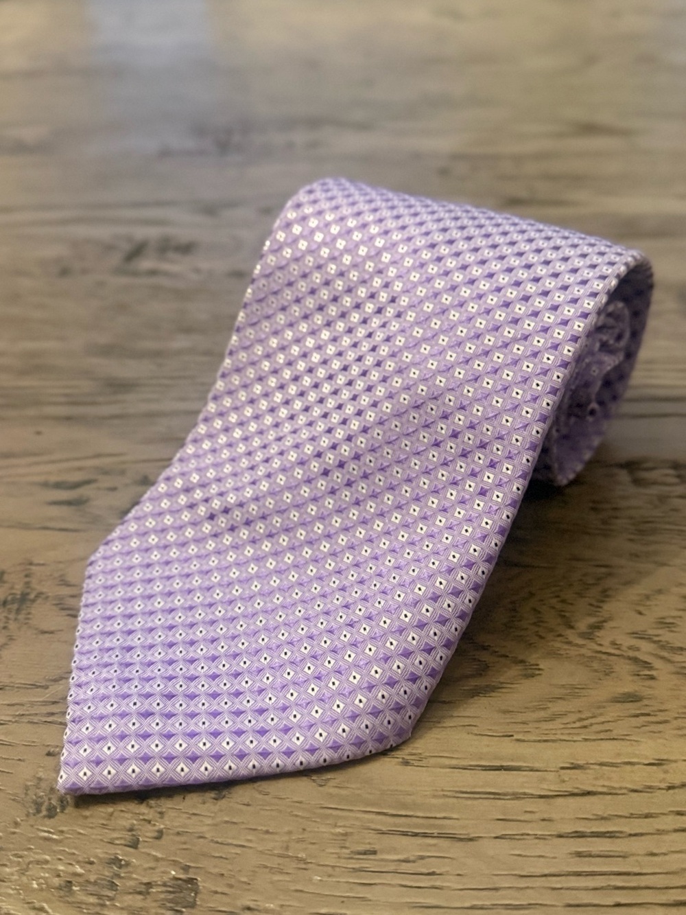 Hugo Boss Lavender Micro-Pattern Silk Tie
